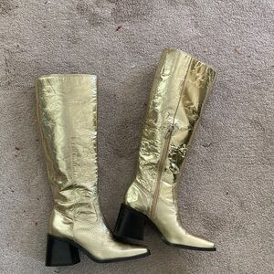 Vince Camuto Metallic Gold Heeled Boots
